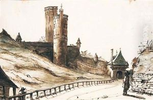 Pen And Brown Ink And Brown And Gray Wash by Lambert Doomer