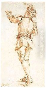 Bears Inscription In Brown Ink Watteau by Francois Lemoine (see Lemoyne)