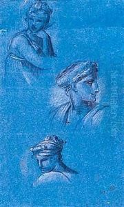Studies Of Female Heads by Pierre-Paul Prud'hon