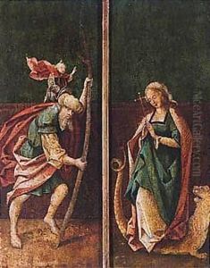 Saint Christopher And Saint Margaret Of Antioch by South Netherlandish School