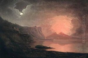 Vesuvius From Posillipo by Josepf Wright Of Derby