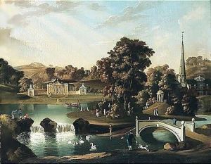 Prospect Of Duncombe Park, Seat Of Thomas Duncombe, With Figures By The Lake