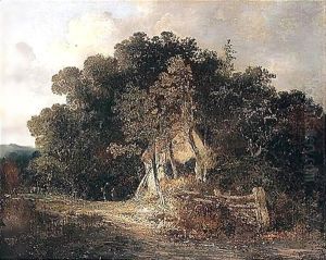 Wooded Landscape With Cottage, Near Norwich by John Crome