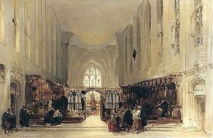 Interior Of A Church by David Roberts