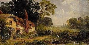 The four seasons, Cottage in a landscape