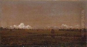 Low clouds over a marsh by Martin Johnson Heade