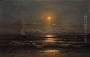 Sailing by moonlight by Martin Johnson Heade