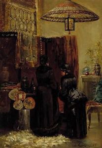 A quaint oriental shop by Elliott Daingerfield