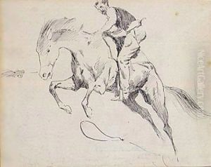 Sketch of Turn him loose, bill by Frederic Remington