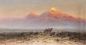 Caravan halt in the caucasus