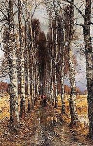 Avenue of birch trees by Iulii Iul'evich (Julius) Klever
