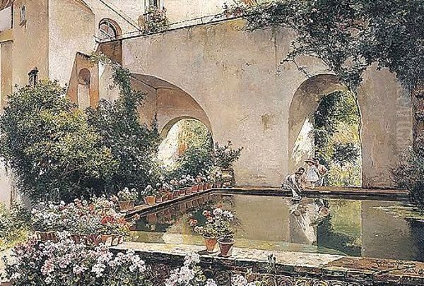 Patio Andaluz (Andalusian Courtyard) by Manuel Garcia y Rodriguez