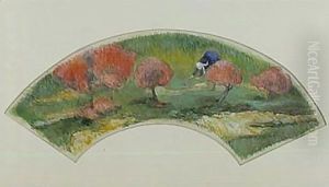 Bretonne Penchee Dans Un Paysage by Paul Gauguin