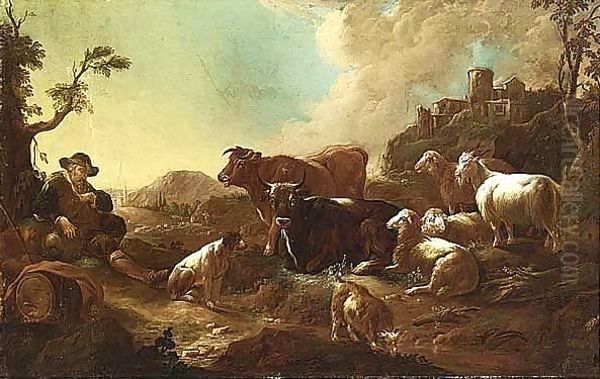 A Shepherd Resting With His - view 1