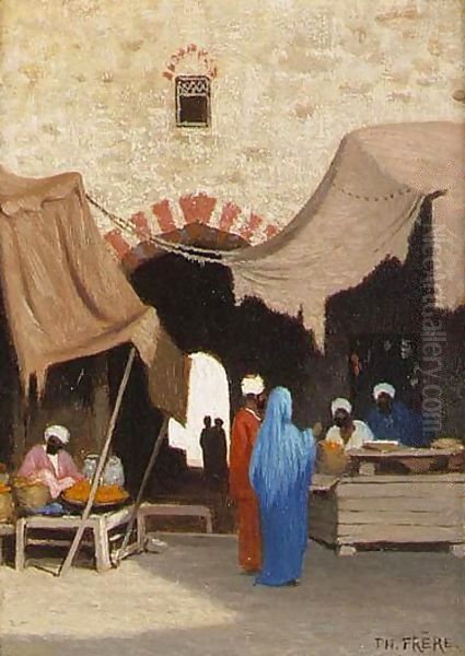 Entree De Bazaar A Alexandria, Egypt and Le Casbah Au Caire A Pair - view 1