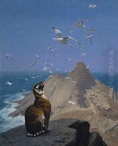 Tiger Observing Cranes by Jean-Leon Gerome