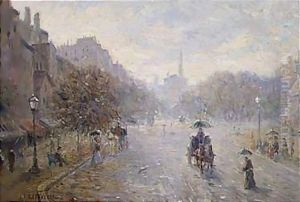 Paris, Un Jour De Pluie by Jean-Francois Raffaelli