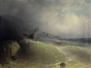 The Shipwreck 7 by Ivan Konstantinovich Aivazovsky