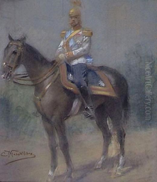 Tsar Nicholas II On Horseback - view 1