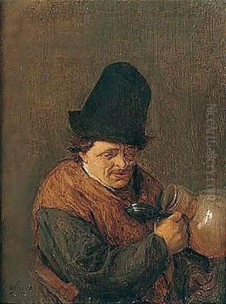 A Peasant Drinking From A Flaggon - view 1