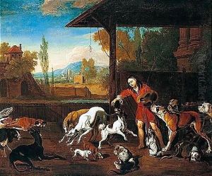 Feeding The Dogs by Abraham Danielsz. Hondius