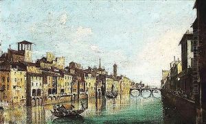 A Venetian capriccio 2 by Francesco Guardi
