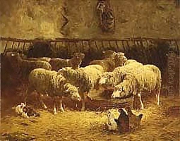 Sheep In A Barn - view 1