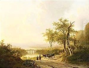 An Extensive Landscape With Travellers On A Path by Willem De Klerk