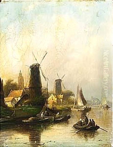 Mills In A River Landscape - view 1