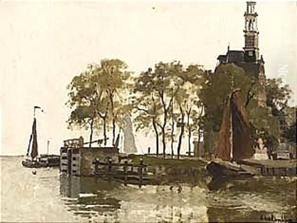 Moored Boats Near The Hoofdtoren, Hoorn - view 1