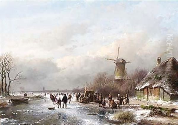 A Winter Landscape With Skaters Near A 'Koek En Zopie' - view 1