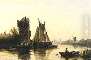 A River Landscape In Summer 2