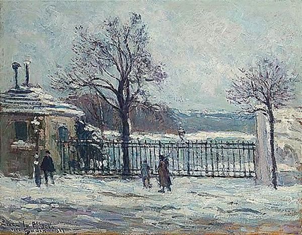 Rue gudin, vue d'hiver sur le jardin - view 1