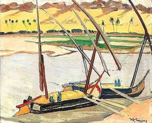 Boats On The Nile 2 by Konstantinos Maleas