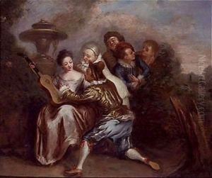Fete galante by Philippe Mercier