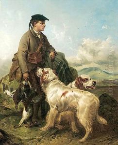Highlander With Setters And Game by Richard Ansdell