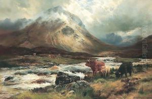 A Spate In Glen Sligachan, Skye by Louis Bosworth Hurt