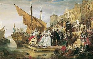 Mary Queen Of Scots Arriving At Leith, 1651