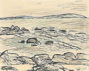 Rocky Seascape by George Leslie Hunter