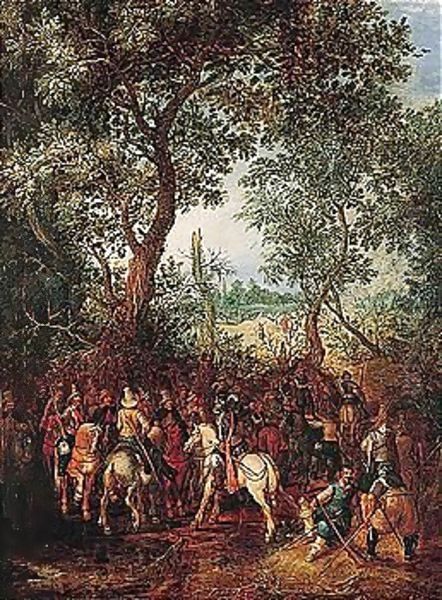 A Cavalry Engagement In A Landscape - view 1