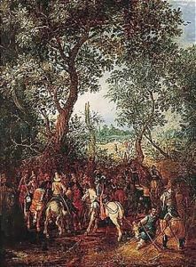 A Cavalry Engagement In A Landscape A Cavalry Engagement In A Landscape