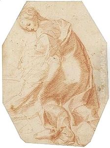 A Study For A Female Figure Supporting The Swooning Virgin A Study For A Female Figure Supporting The Swooning Virgin