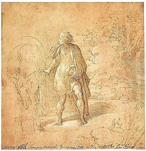 A Youth Leading A Donkey In A Landscape A Youth Leading A Donkey In A Landscape