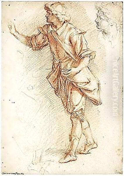 A Standing Figure, And A Separate Study Of His Head - view 1