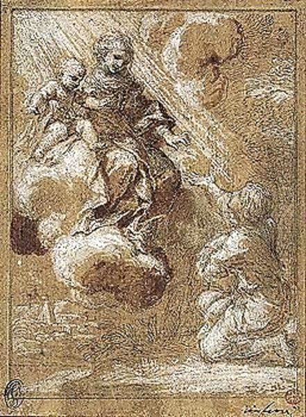 The Madonna And Child In Glory, Appearing To A Kneeling Young Man (A Slave) - view 1