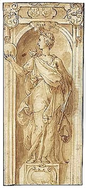 A Female Allegorical Figure In A Niche - view 1