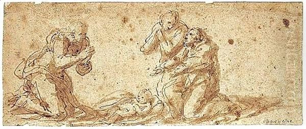 The Adoration Of The Shepherds by Polidoro Da Caravaggio (Caldara)