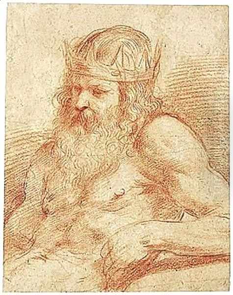 A Study For A Figure Of Neptune, Half-length, Seated - view 1
