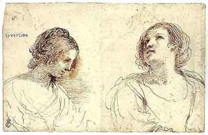 Two Female Head Studies by Giovanni Francesco Barbieri
