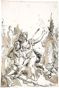Angelica And Medoro by Giovanni Domenico Tiepolo